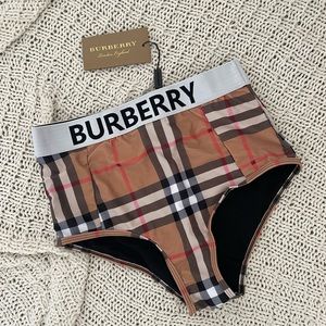 High Rise Plaid Swim Bottoms